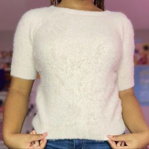 LOFT Fuzzy Back Cutout T-shirt